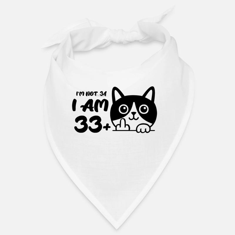 Ich bin nicht 34, ich bin 33 plus 1 Mittelfinger Katzenflip Bandana