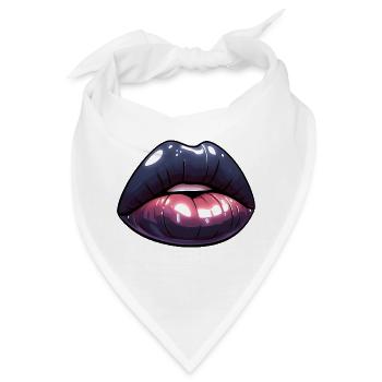 Schwarze Lippen - Dark Mystery - Bandana - Weiß - Vorne