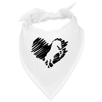 Ich Herz Pferde - Bandana - Weiß - Vorne