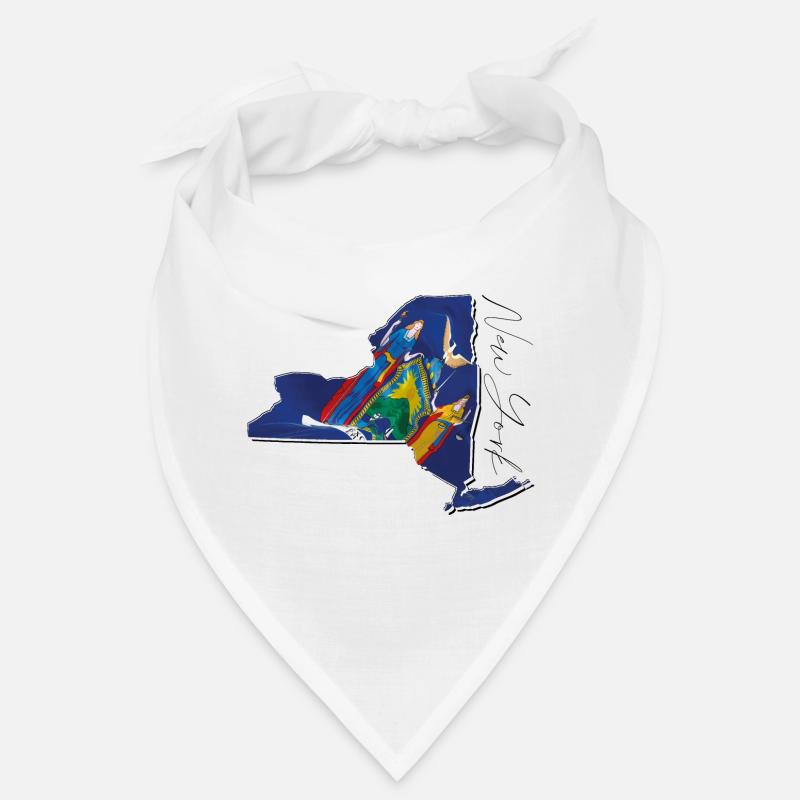 New York (États-Unis) | Drapeau réel | Flag Map Script Bandana