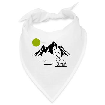 wolf vollmond - Bandana - Weiß - Vorne