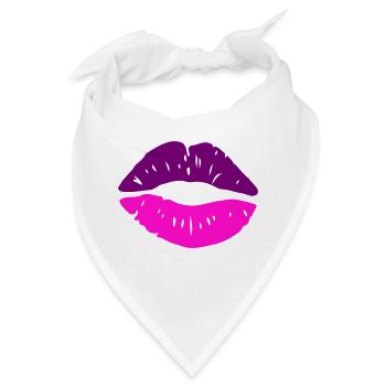 lippen kuss - Bandana - Weiß - Vorne