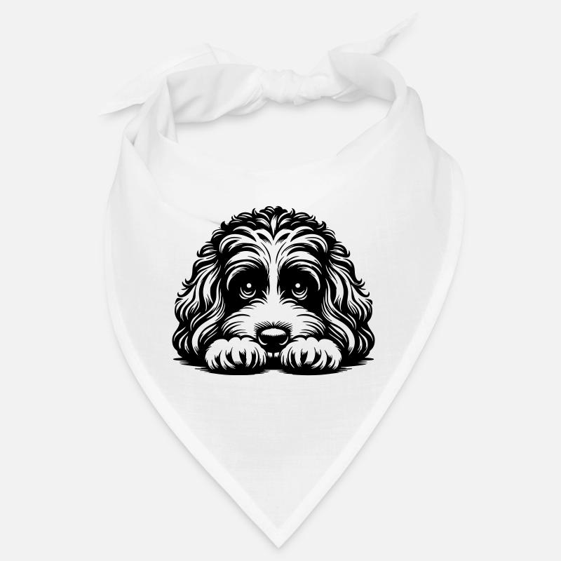 Cavapoo Kopf mit Pfoten Bandana