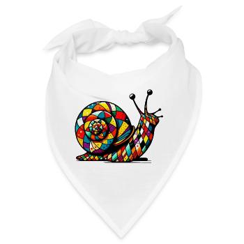 Harlekin Schnecke - Bandana - Weiß - Vorne