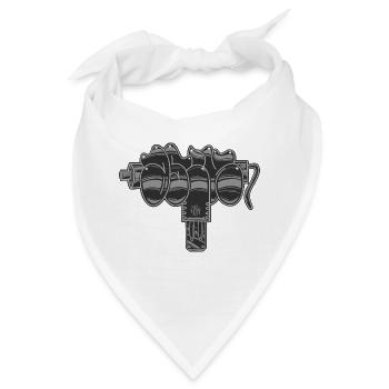 Uzi graffiti throwup - Bandana - Weiß - Vorne