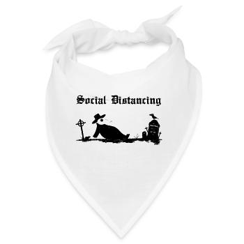 Black Death Social Distancing - Bandana - Weiß - Vorne