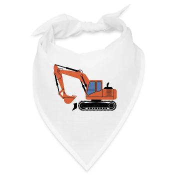 Gelbe Schaufel - Bandana - Weiß - Vorne