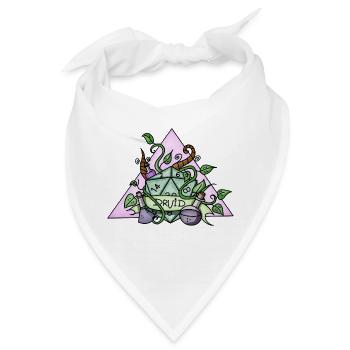 Druid | RPG | Magisch | Nerdy Stuff | Handmade | - Bandana - Weiß - Vorne
