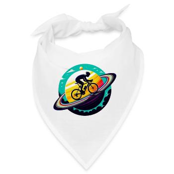 Radfahrer auf dem Saturn - Bandana - Weiß - Vorne