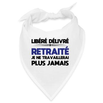 Veröffentlicht Freigegeben Im Ruhestand - Ruhestand Humor T-Shirt - Bandana - Weiß - Vorne
