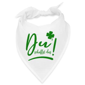 Du schaffst das! - Glücksbringer - Mut machen - Bandana - Weiß - Vorne