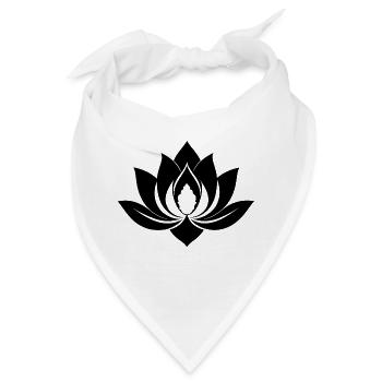 Schwarzer Lotus - Bandana - Weiß - Vorne
