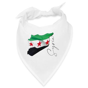 Syrien Flagge in der Syrien Landkarte EN - Bandana - Weiß - Vorne