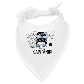 Skipperin Nautische Karte Seglerin Kapitänin - Bandana - Weiß - Vorne