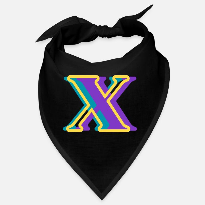 Multicolored letter x Bandana