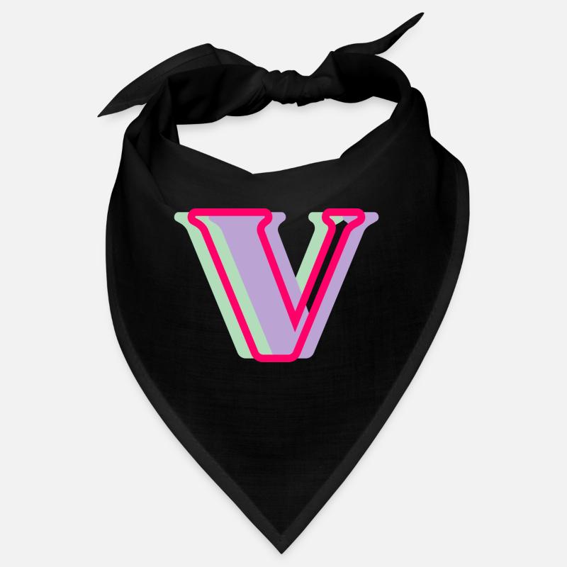 Multicolored Letter V Bandana