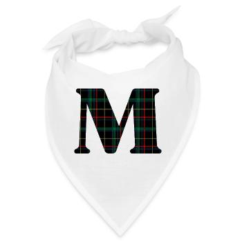 Monogramm m Schottischer Tartan - Bandana - Weiß - Vorne