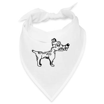 Hund Zombie Untot Halloween Horror Leiche Grusel - Bandana - Weiß - Vorne