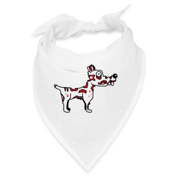 Hund Zombie Untot Halloween Horror Leiche Grusel - Bandana - Weiß - Vorne
