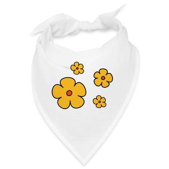 Blumen dreifarbig - Bandana - Weiß - Vorne