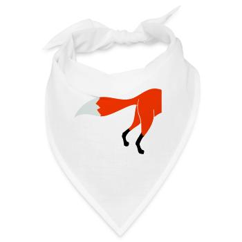 Halber Fuchs Hinterteil Hinten Hintere Hälfte Cool - Bandana - Weiß - Vorne