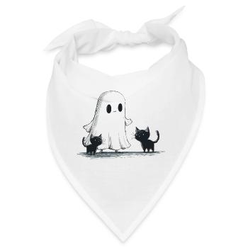 Geist Schwarze Katzen Halloween Geist - Bandana - Weiß - Vorne