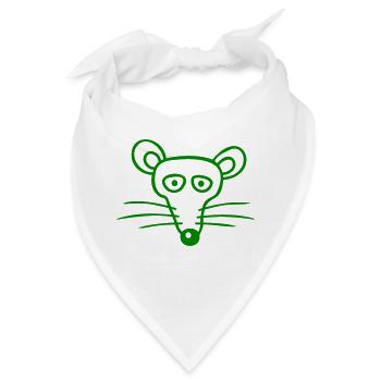 Maus Mäuschen Süße Kleine Ratte Nager Freundlich - Bandana - Weiß - Vorne
