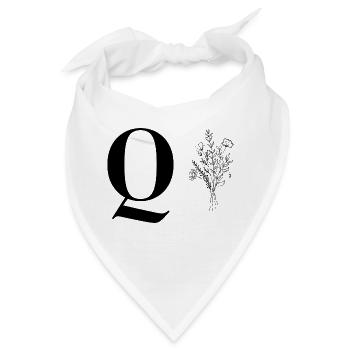 Minimalistisches Blumenmuster - Bandana - Weiß - Vorne