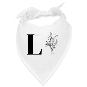 Minimalistische Blumen - Bandana - Weiß - Vorne