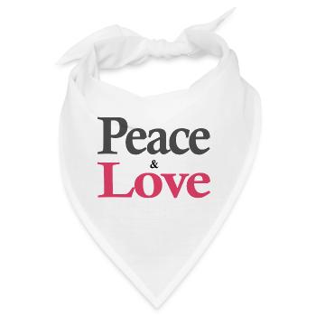 Frieden und Liebe - Bandana - Weiß - Vorne