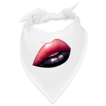 Schwarze Lippen, hypnotisierender Charme. - Bandana - Weiß - Vorne