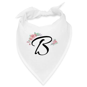 Buchstabe b Blumen - Bandana - Weiß - Vorne