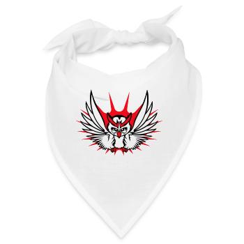 Eule Vogel Uhu Nachtvogel Schleiereule fliegt Cool - Bandana - Weiß - Vorne
