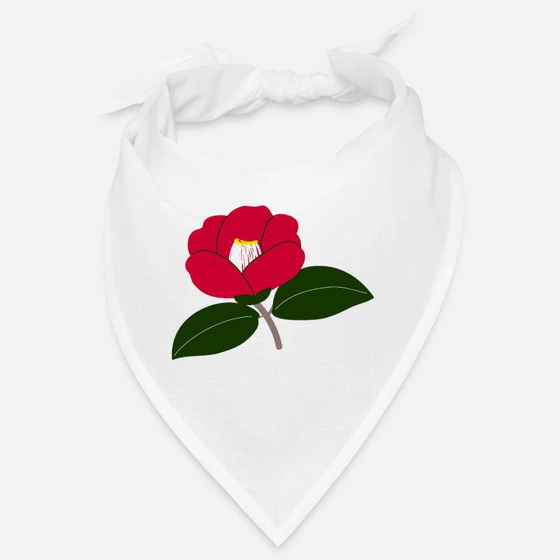 Rote Kamelienblüte Illustration2 Bandana