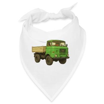 W50 DDR LKW - Bandana - Weiß - Vorne