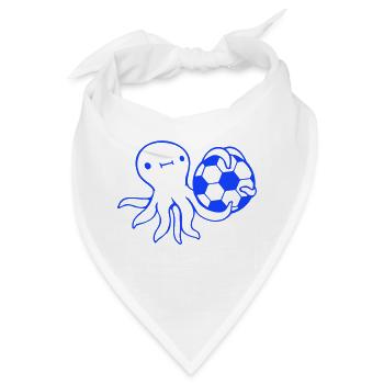 Oktopus Fußball spielen Ball halten Torwart Sport - Bandana - Weiß - Vorne