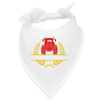 Traktor im Lorbeerkranz mit 'Orgullo Campesino' - Bandana - Weiß - Vorne