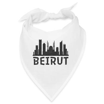Beirut Skyline Silhouette - Bandana - Weiß - Vorne