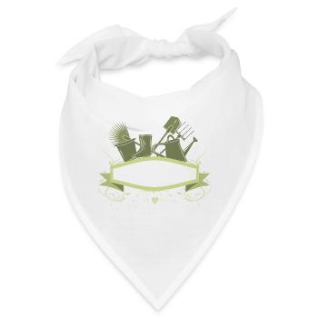 Dekoratives Garten Banner mit Werkzeugen - Bandana - Weiß - Vorne