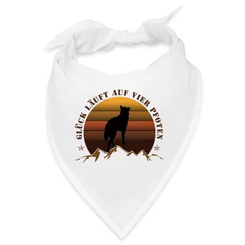 Abendlicher Wolf auf Bergkulisse - Bandana - Weiß - Vorne