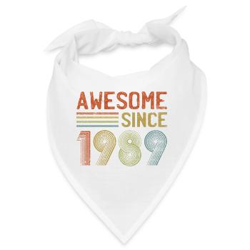 Retro 1989 Text und Spirale Design - Bandana - Weiß - Vorne