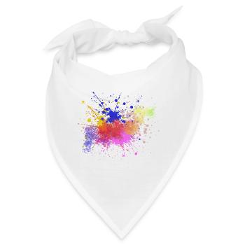 Farbige Farbspritzer Kunst Design - Bandana - Weiß - Vorne