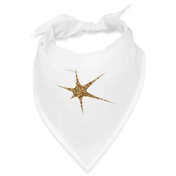 Goldener Glitzer Funkeln - Bandana - Weiß - Vorne