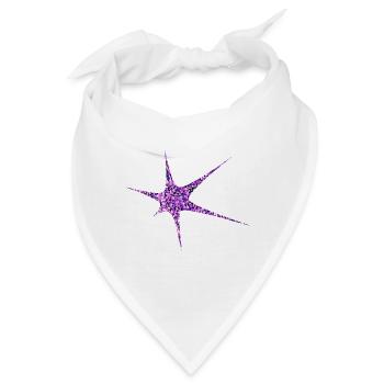 Lila Glitzer Starburst Funkeln - Bandana - Weiß - Vorne