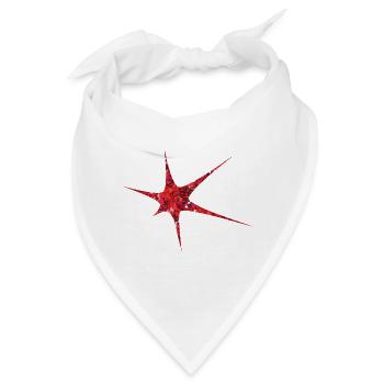 Roter Glitzer Starburst Funkeln - Bandana - Weiß - Vorne