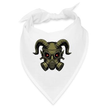 Teuflische Dämonenmaske Halloween Gruselig Gothic - Bandana - Weiß - Vorne