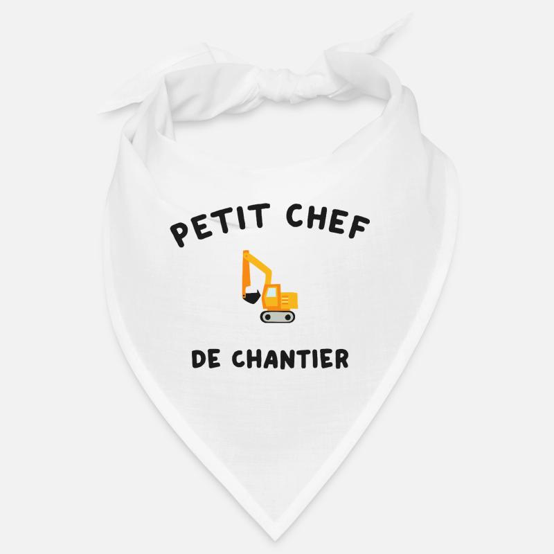 Petit Chef de Chantier Engin de Construction - Bandana - blanc