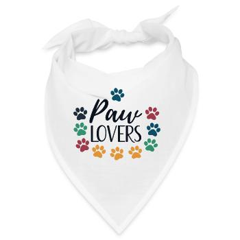 Pfotenliebhaber lieben bunte Tiere - Bandana - Weiß - Vorne