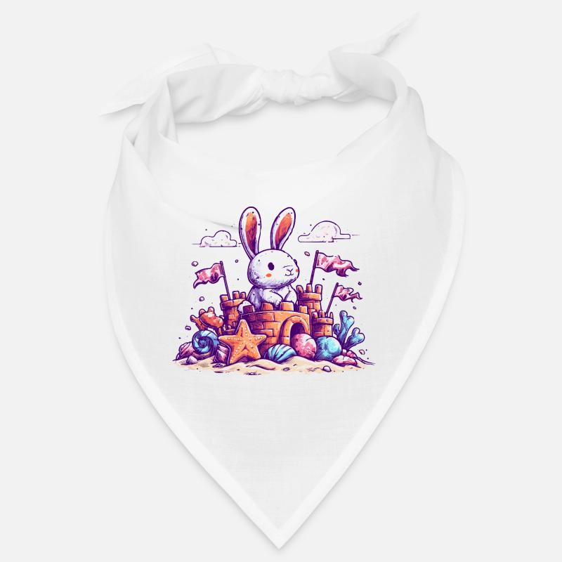 Bunny on the beach sandcastle Bandana