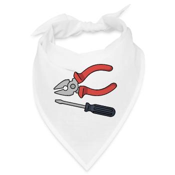 Stilisierte Zangen und Schraubenzieher - Bandana - Weiß - Vorne